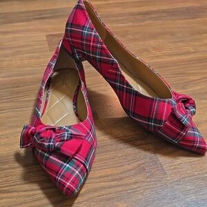 Talbots Portia Bow Flats - Cider Plaid